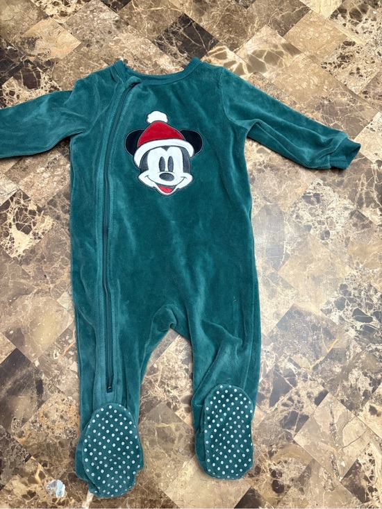 Disney Other - 4/30$ Disney Green Mickey Mouse Holiday unisex Pajamas 12 months